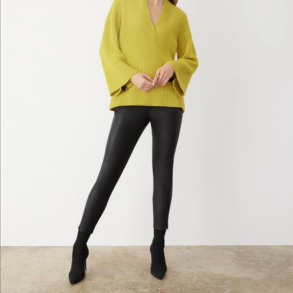 GTSQ Black Lamb Leather Leggings